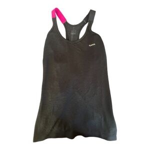 Kiprun Black Tank with Vibrant Pink Accent